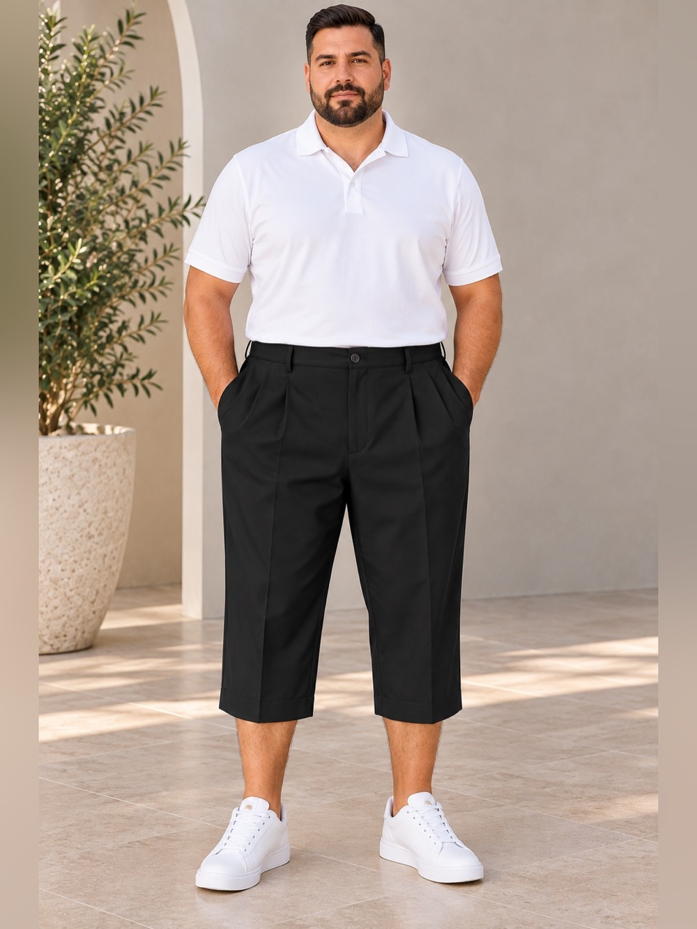 Men's Covington Dress Capri Pants Size 46X29
Black - Tailored Cropped Fit